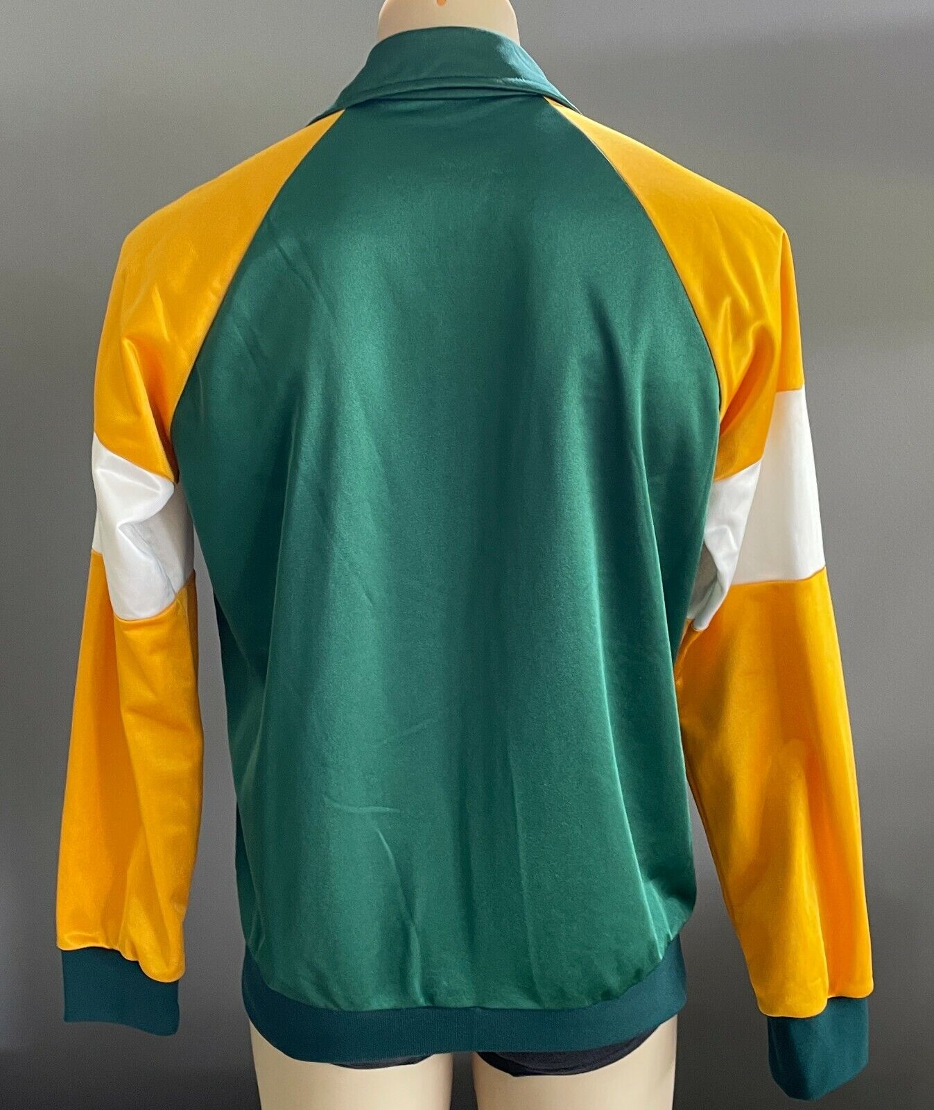 Vintage ADMIRAL Sports Jacket Green Gold White Long Sleeve Full Zip Chest 116cm