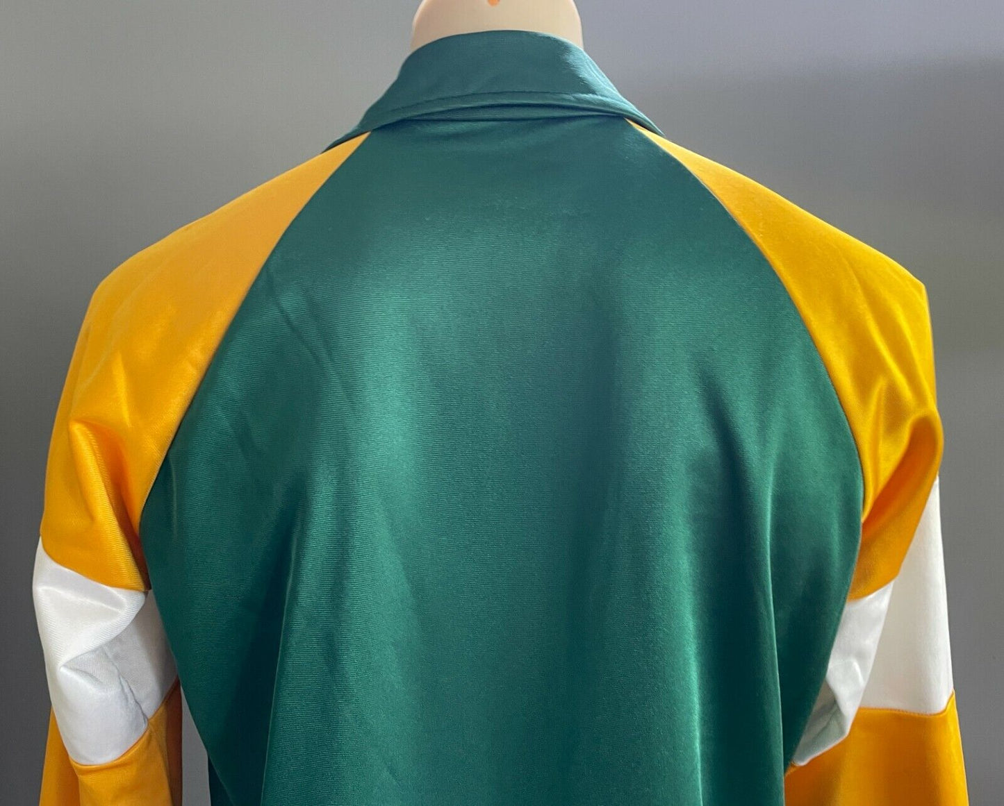 Vintage ADMIRAL Sports Jacket Green Gold White Long Sleeve Full Zip Chest 116cm