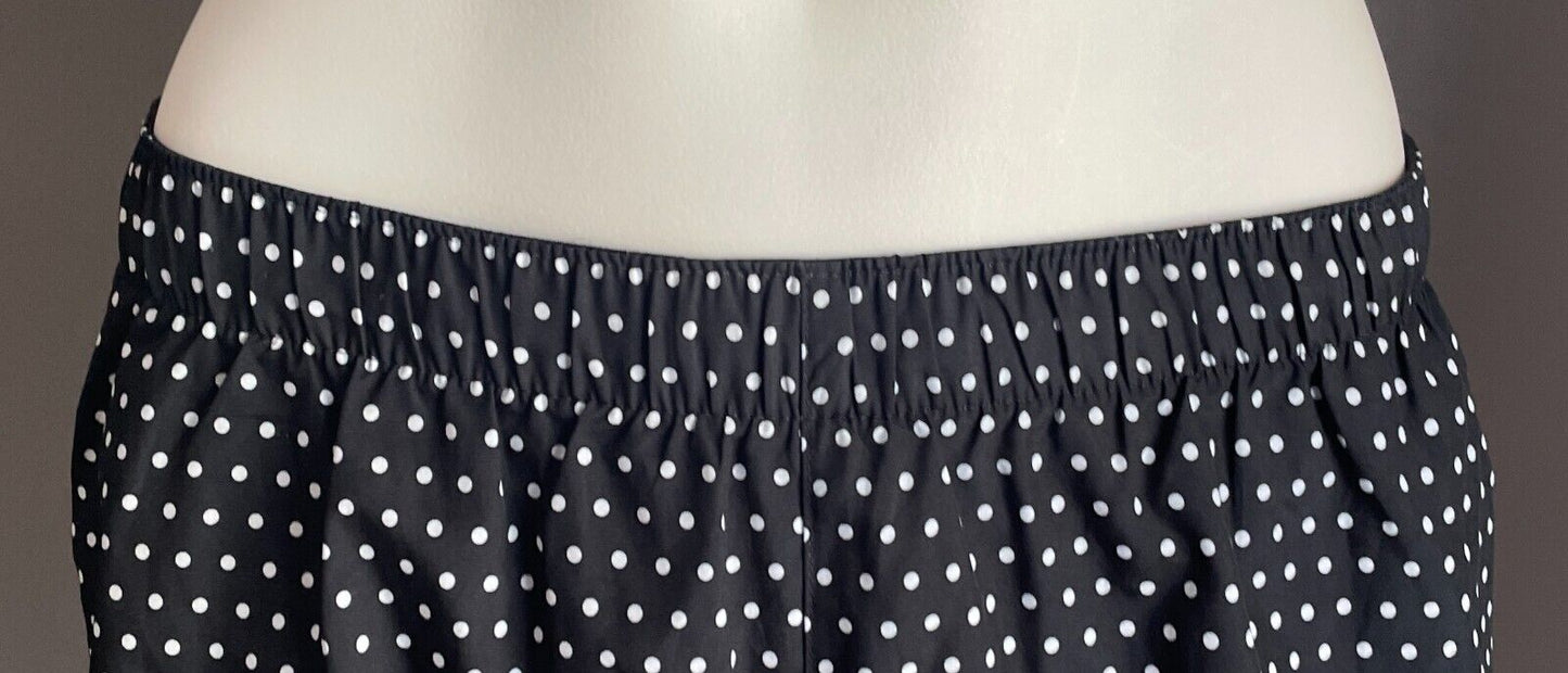 NEW BALANCE Running Shorts Black & White Polka Dot Elastic Waist Sz XS 8 NEW