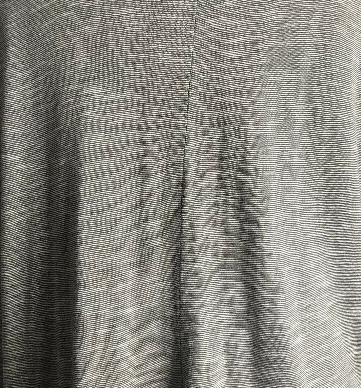 JAY JAYS T Shirt Grey White Stripe 3/4 Sleeve Scoop Neck Ladies Top Size S 10