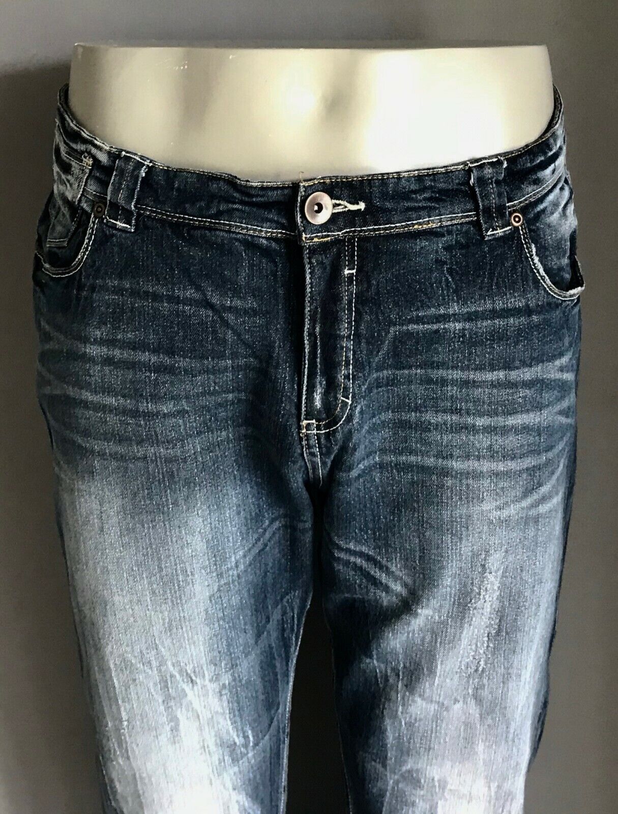 KATIES Jeans Blue Distressed Faded Straight Leg Denim Pant Ladies Plus Sz 18 New