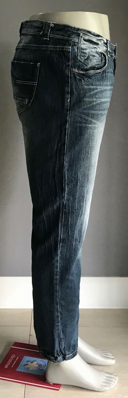KATIES Jeans Blue Distressed Faded Straight Leg Denim Pant Ladies Plus Sz 18 New