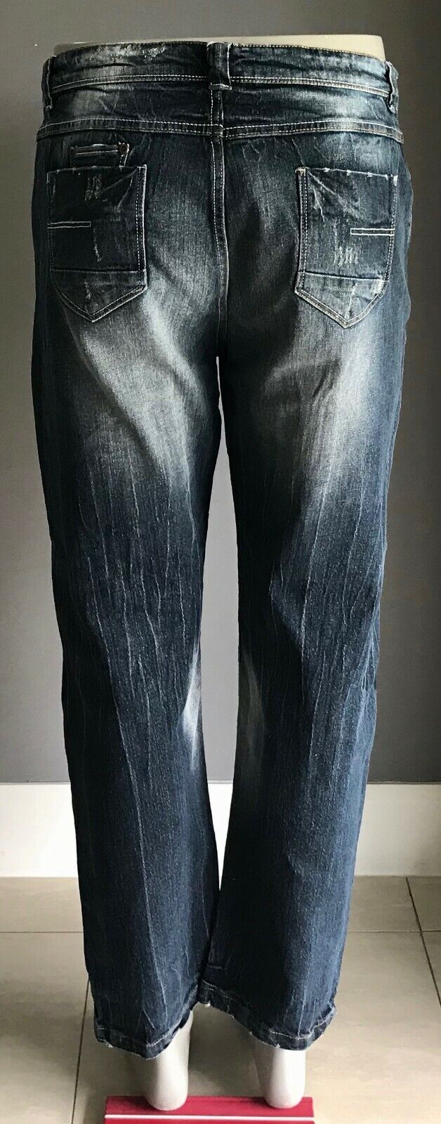 KATIES Jeans Blue Distressed Faded Straight Leg Denim Pant Ladies Plus Sz 18 New