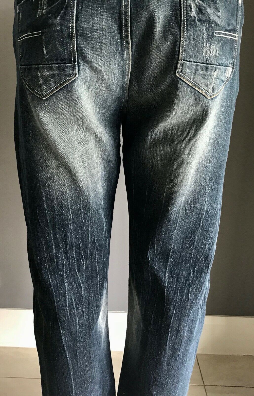 KATIES Jeans Blue Distressed Faded Straight Leg Denim Pant Ladies Plus Sz 18 New