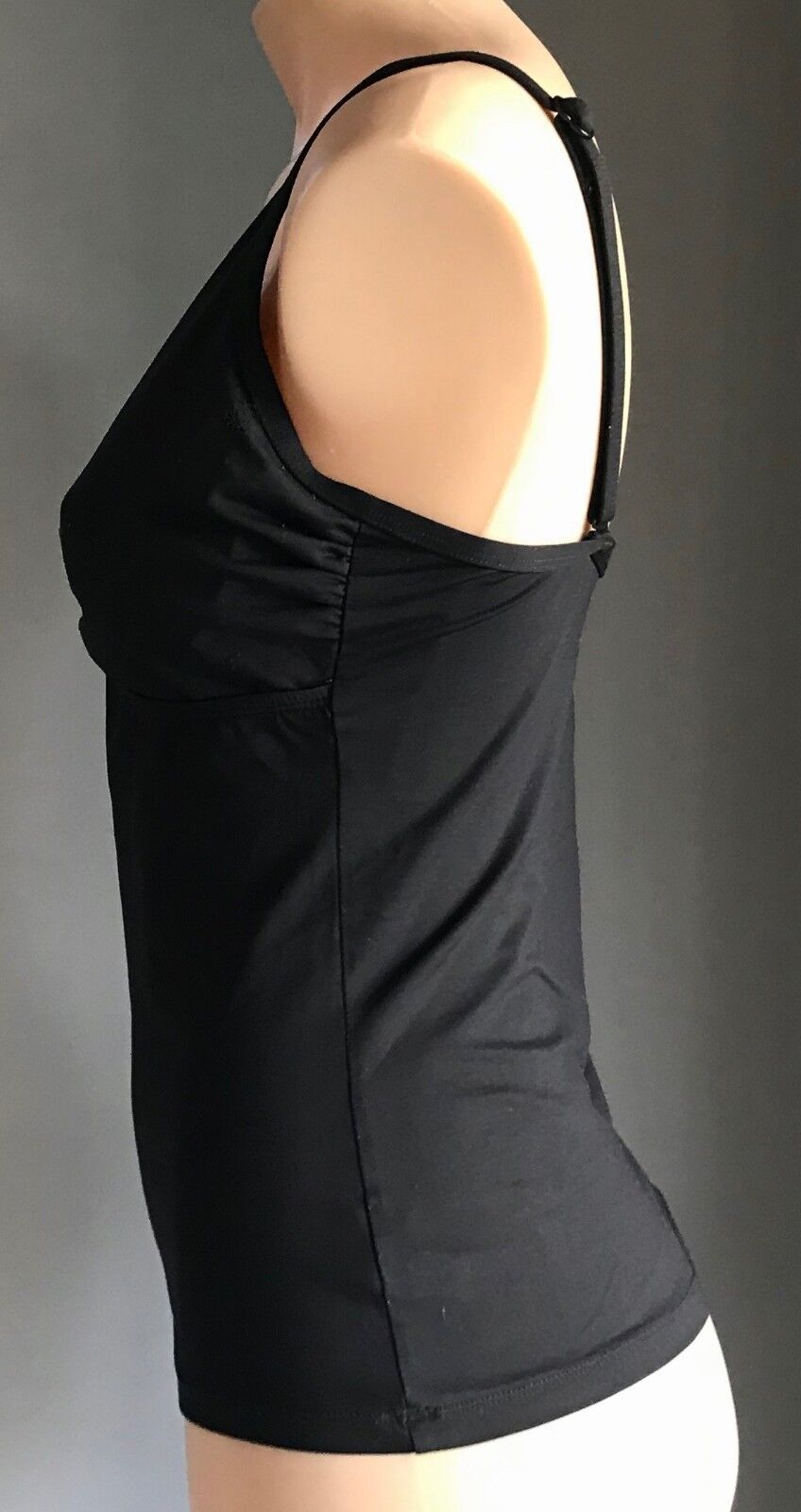 BAKU Tankini Black Underwire Singlet Top w Metal Trim at Chest Size 12C 34C