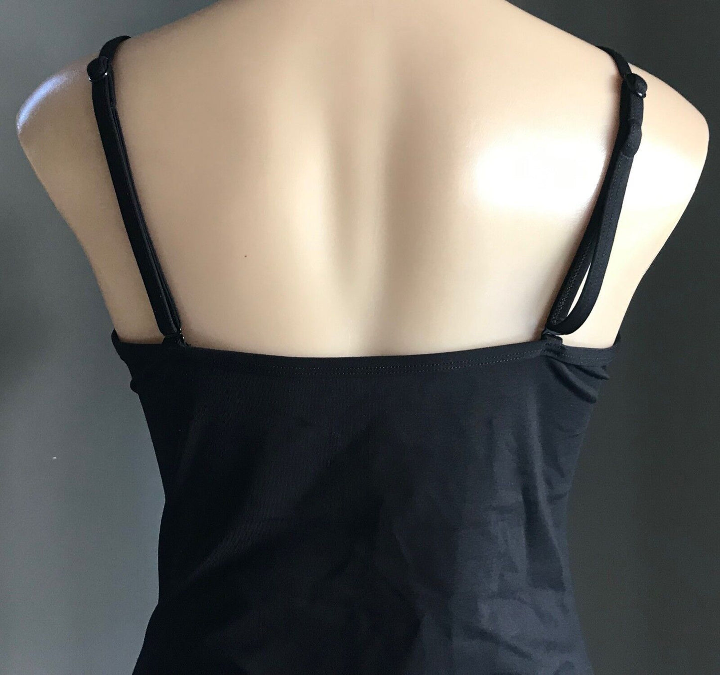 BAKU Tankini Black Underwire Singlet Top w Metal Trim at Chest Size 12C 34C