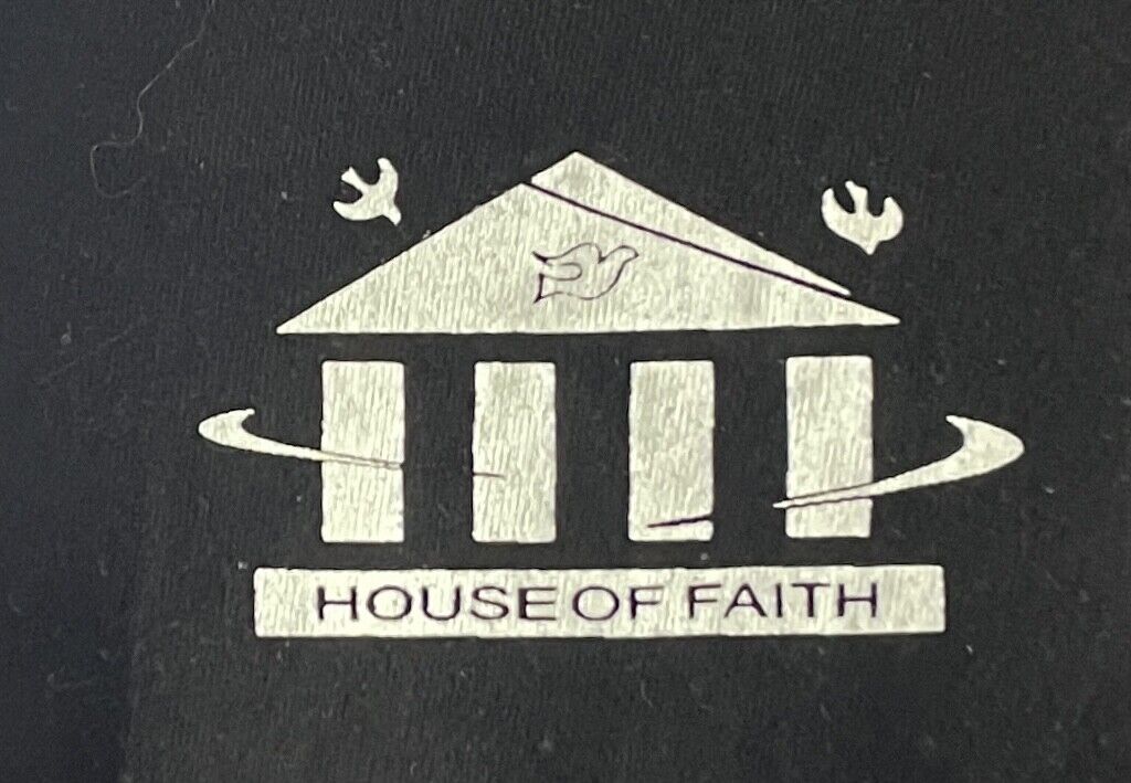 HOUSE OF FAITH Unlimited Love T Shirt Black Short Sleeve Tee Top Ladies Sz L NEW