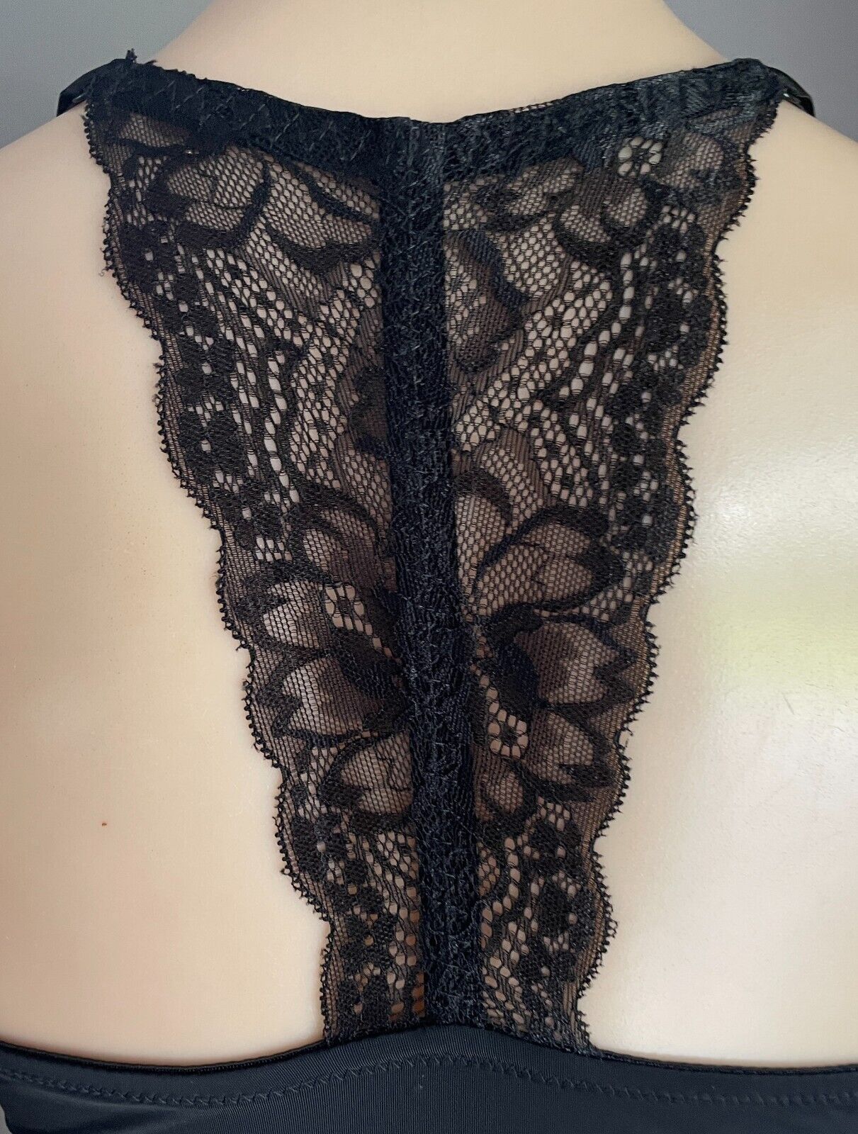 PRIMA VALENTINA Bra 14C Black Push Up Underwire Front Close Lace Racer Back 36C
