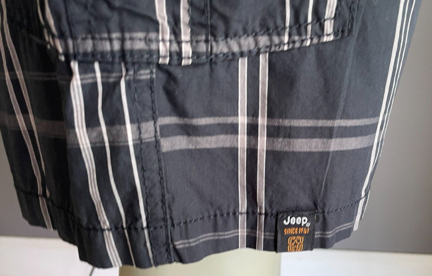Cargo Shorts JEEP Navy Grey Dusty Pink Check Mens Size 38