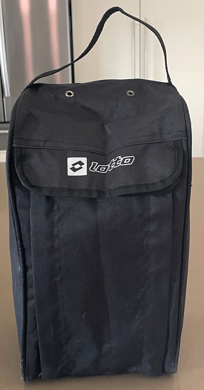 Shoe Bag LOTTO Branded Football Soccer Black Bag Zip Top Handle Unisex