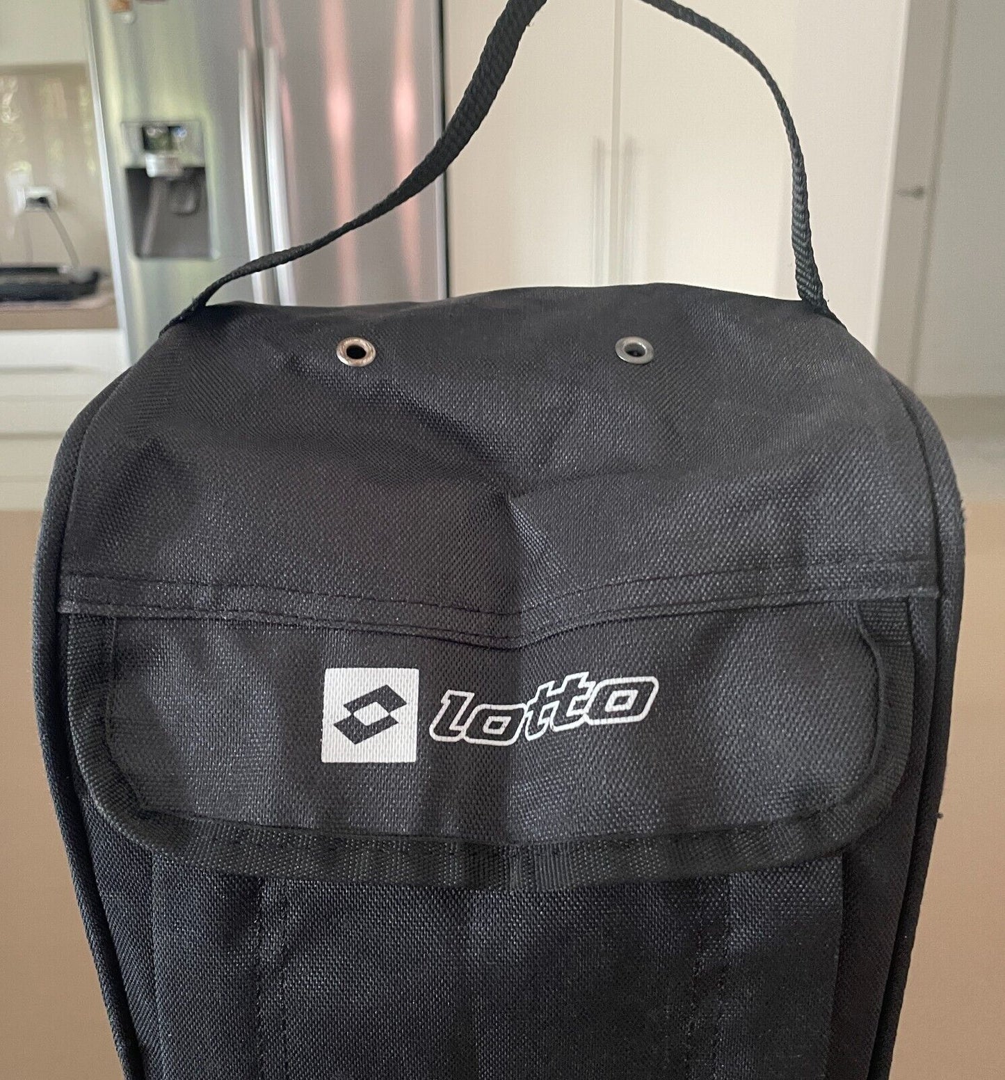 Shoe Bag LOTTO Branded Football Soccer Black Bag Zip Top Handle Unisex