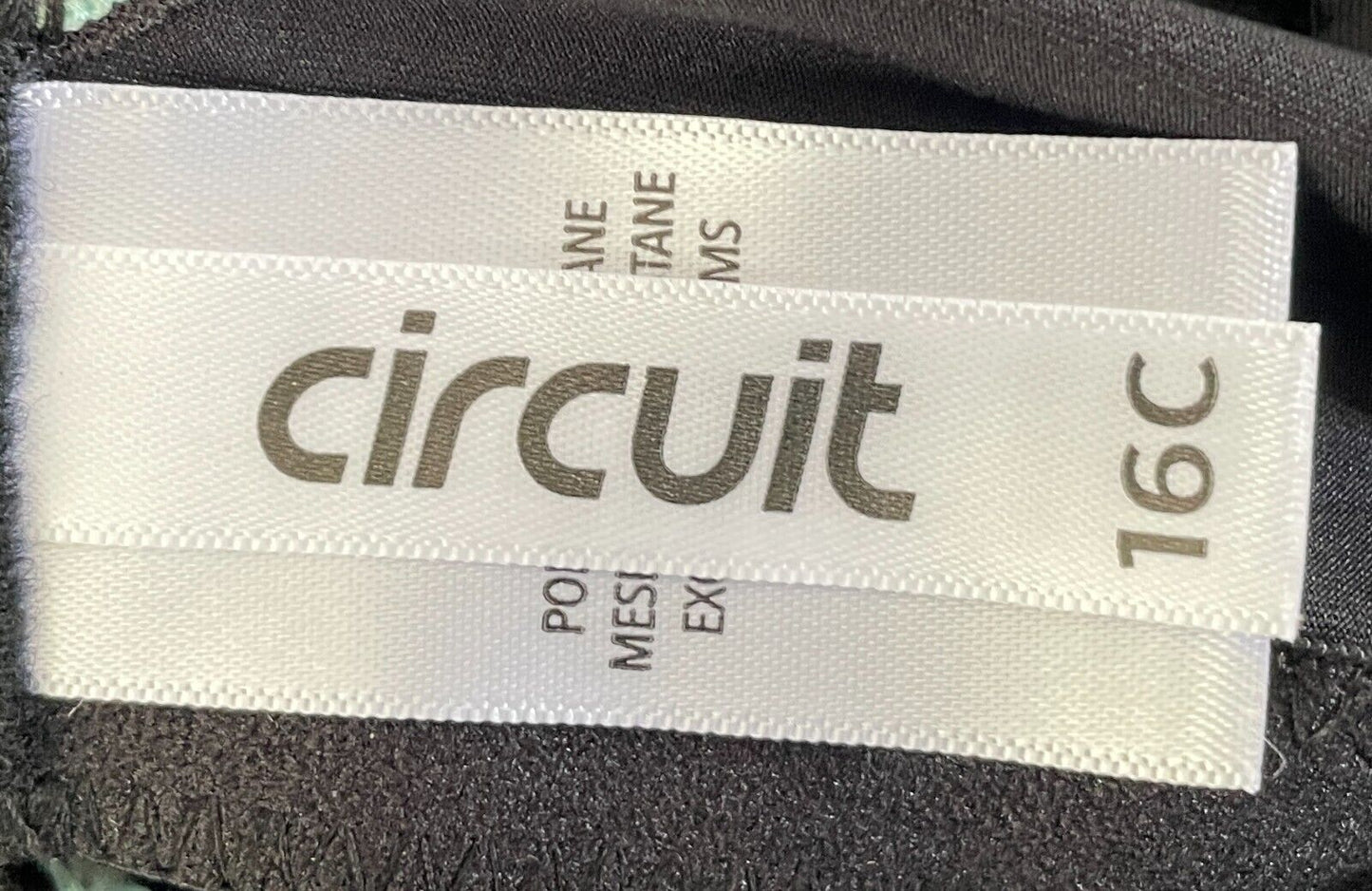 CIRCUIT Bra 16C Black & Mint Green Trim Convertible Sports Size 16 C Underwire
