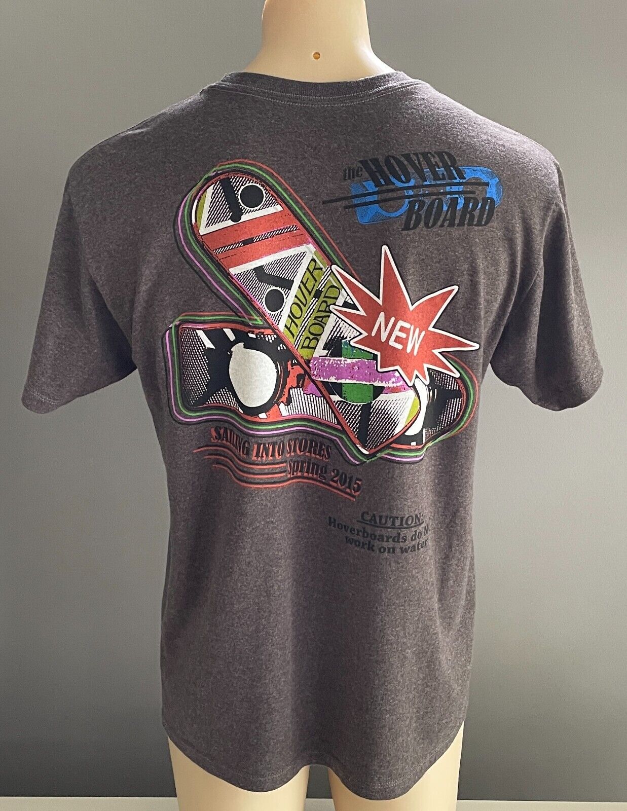 THE HOVER BOARD T Shirt Grey Marl Graphic Print Unisex Top Size L Chest 112cm