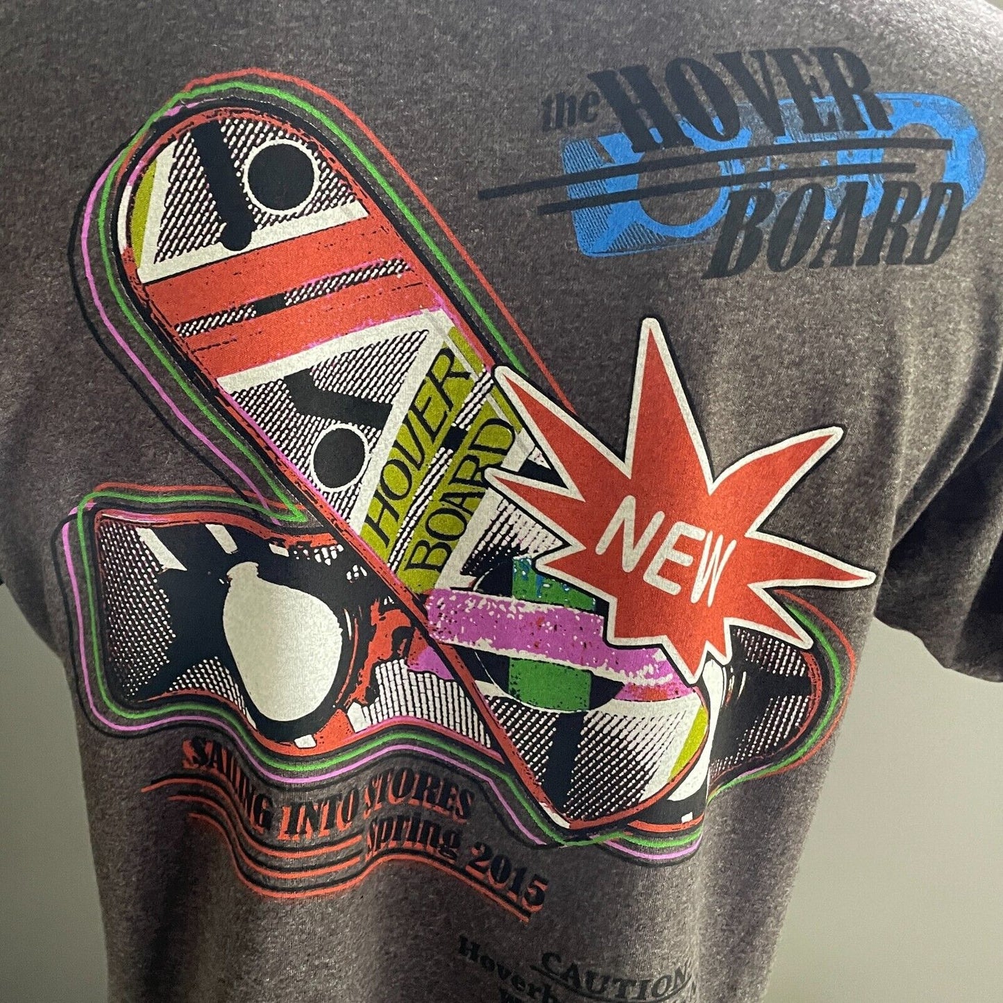 THE HOVER BOARD T Shirt Grey Marl Graphic Print Unisex Top Size L Chest 112cm