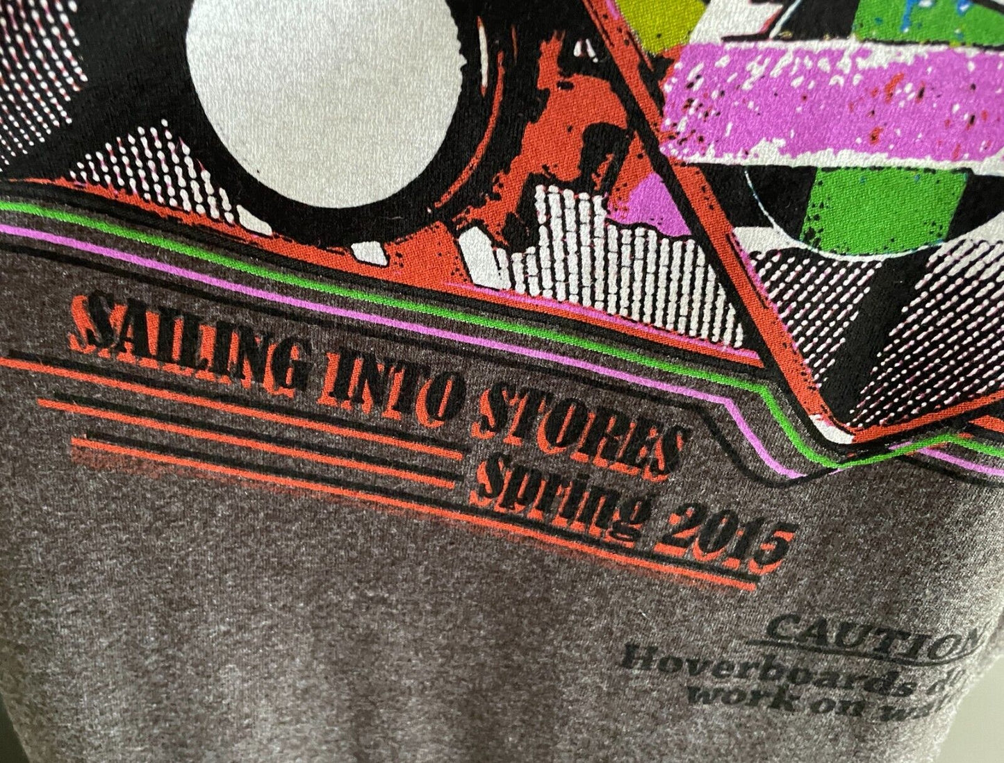 THE HOVER BOARD T Shirt Grey Marl Graphic Print Unisex Top Size L Chest 112cm