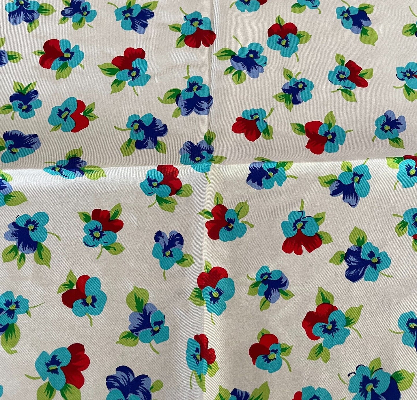 Bandana Neck SCARF Red Blue Shades Green White Violets Print 51cm Square NEW