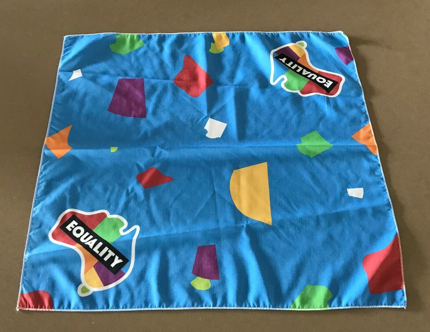 Bandana EQUALITY AUSTRALIA Blue MultiColour Cotton Head Wrap Neck Scarf 56cm NEW