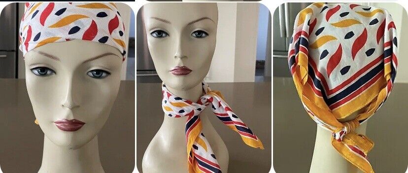 Bandana Navy Blue White Red Yellow Neck Scarf Head Wrap 51 - 49cm NEW Cotton