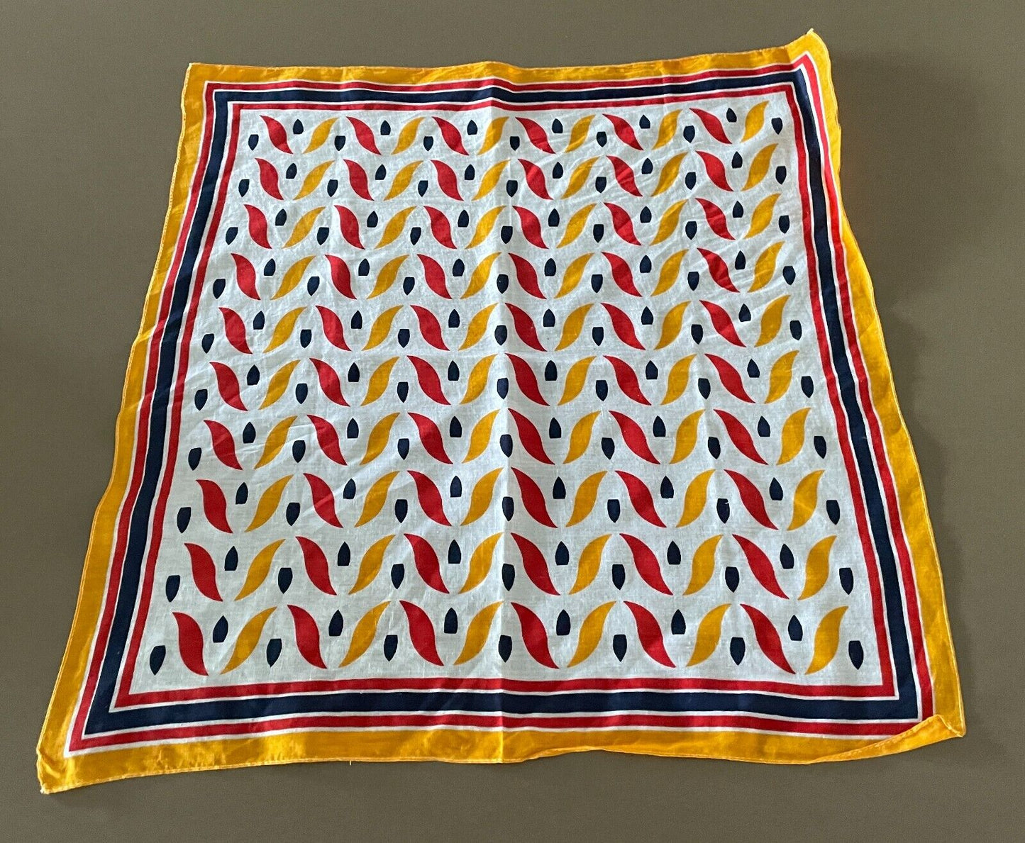 Bandana Navy Blue White Red Yellow Neck Scarf Head Wrap 51 - 49cm NEW Cotton