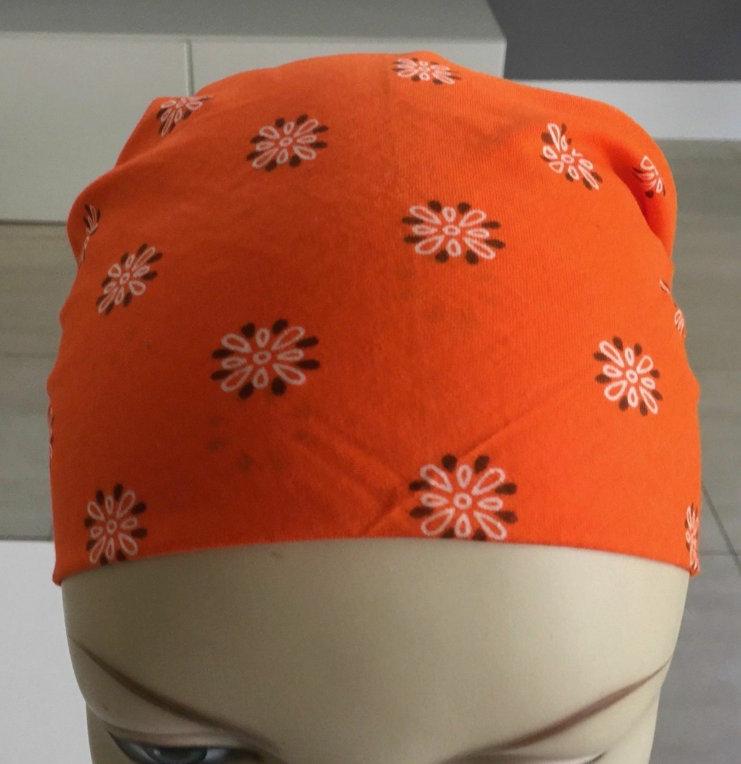 Bandana Cotton Neck Scarf Head Wrap Orange Black & White Paisley 54 x 52cm NEW