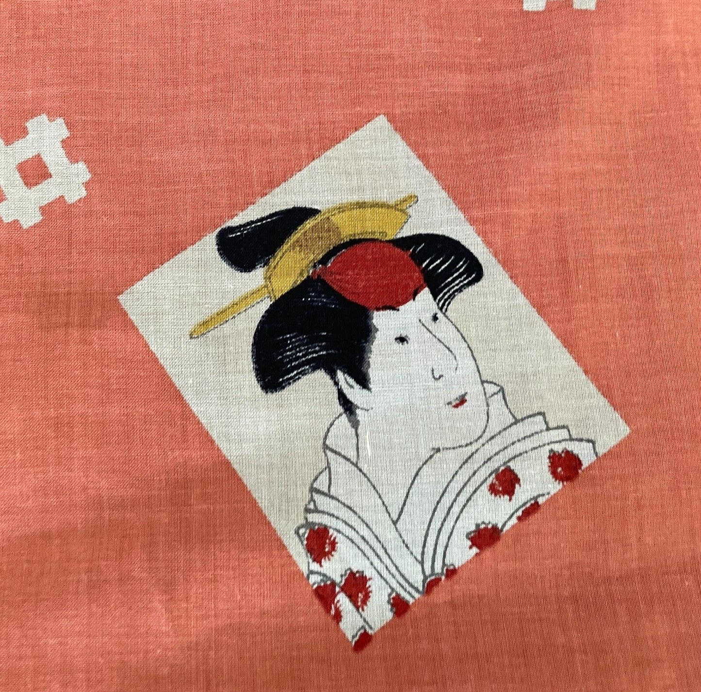 Bandana Cotton Multicoloured Japanese Figures Print Head Wrap 46.5 x 47.5cm NEW