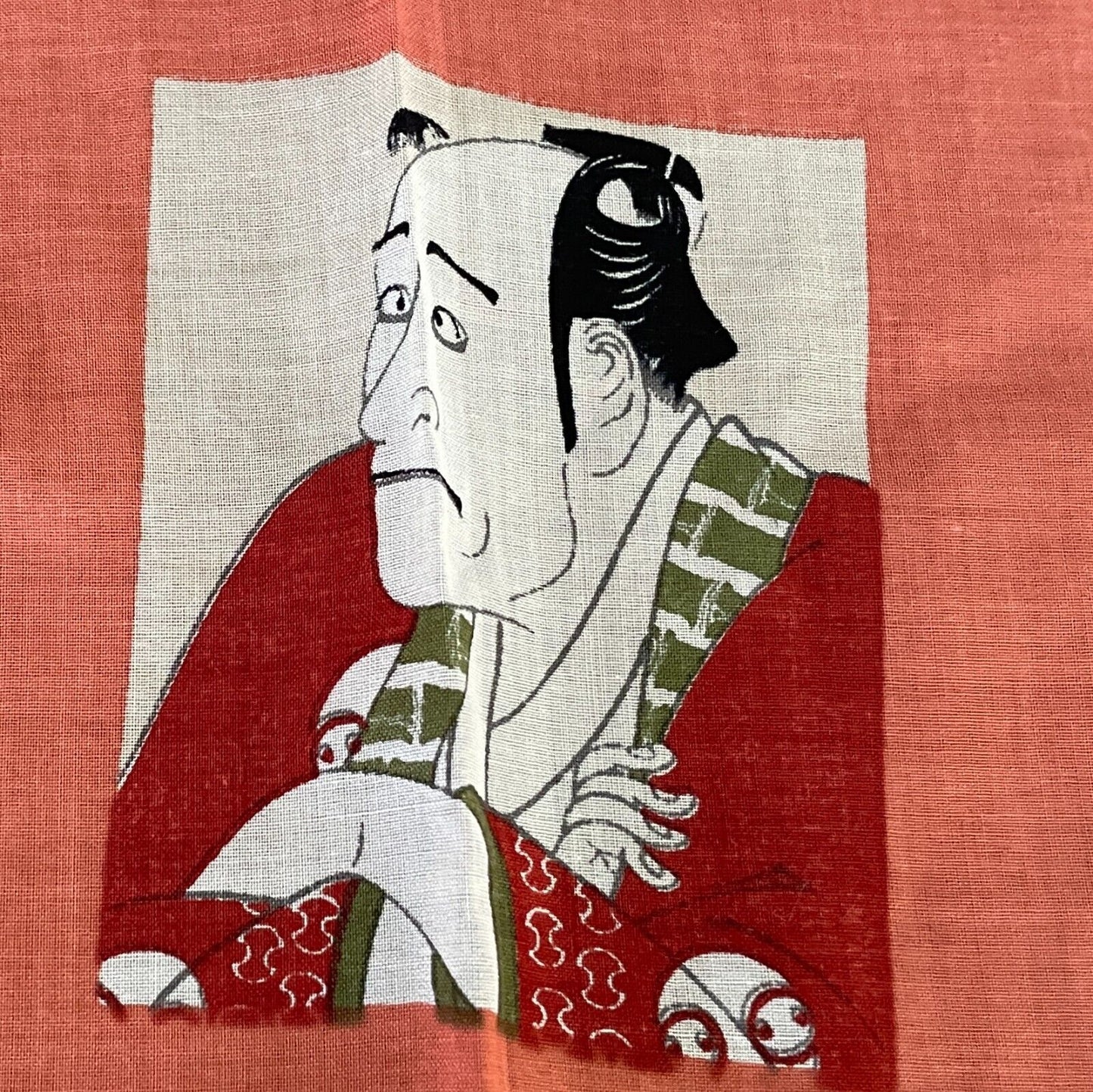Bandana Cotton Multicoloured Japanese Figures Print Head Wrap 46.5 x 47.5cm NEW
