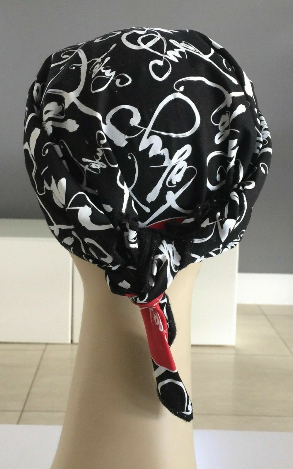 Bandana TOKYO SUSHI & TOKYO RAMEN Black White Head Wrap Neck Scarf 57cm NEW