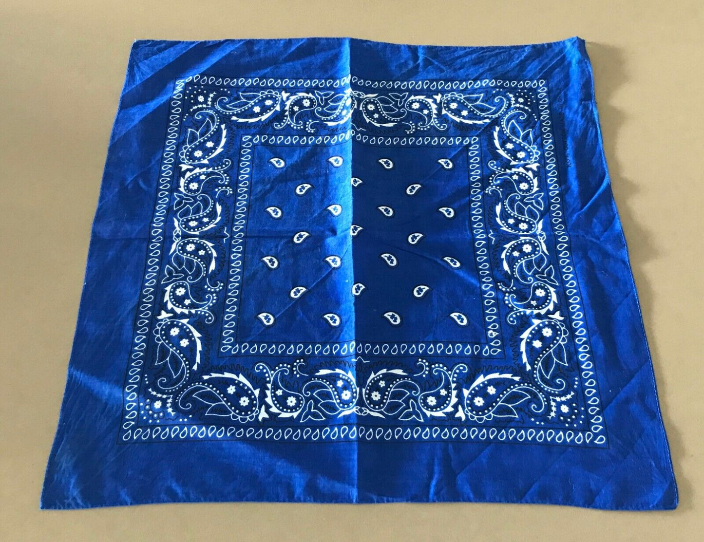 Bandana DANGERFIELD CORE Blue Black White Paisley  Square Head Wrap Neck Scarf