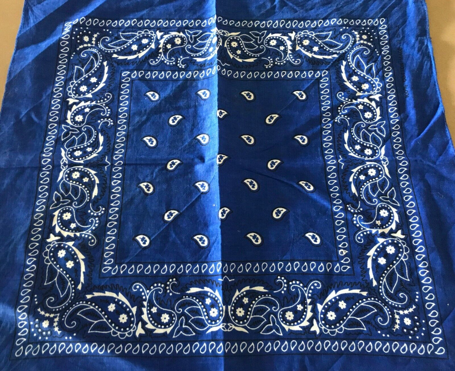 Bandana DANGERFIELD CORE Blue Black White Paisley  Square Head Wrap Neck Scarf