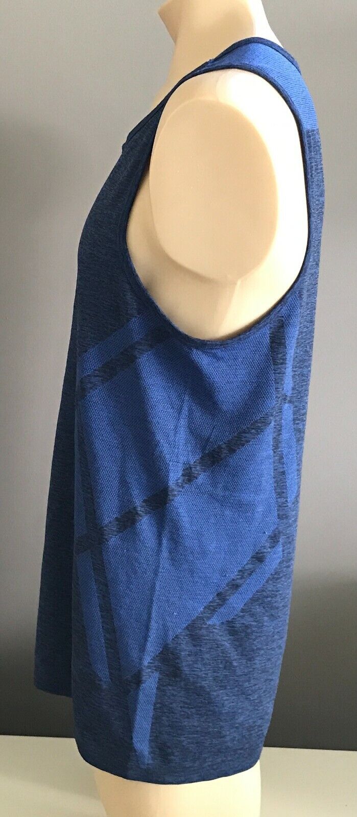 Mens CLOTHING & CO Tank Top Singlet Blue Black Training Running Active Tee Sz XL