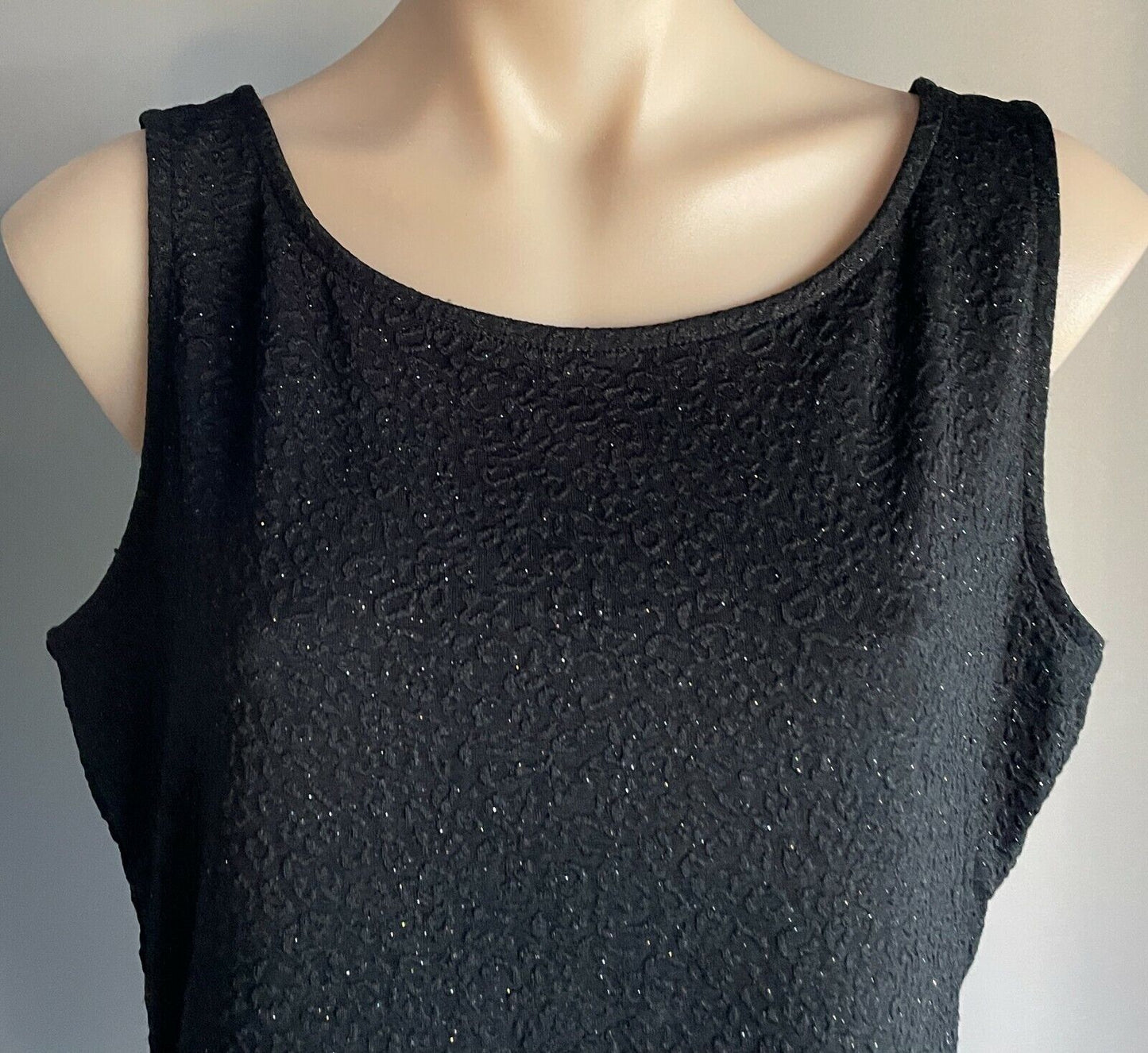 HOT OPTIONS Top Black & Silver Glitter Peplum Waist Blouse w Bow Size 18 NEW