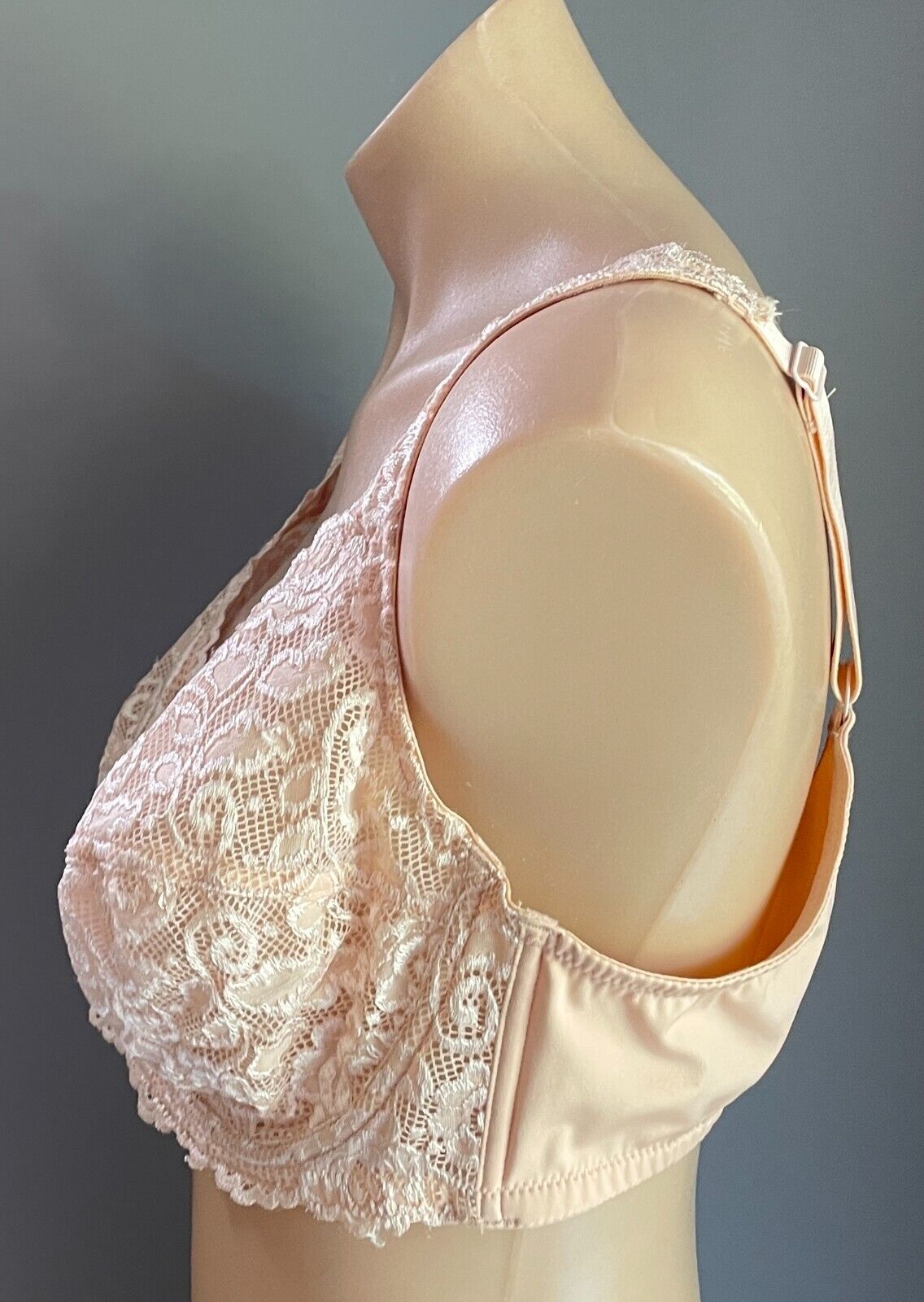 SASH & ROSE Underwire Bra 20D Blush Pink Lace Soft Cup Sz 20 D Adjust Straps NEW