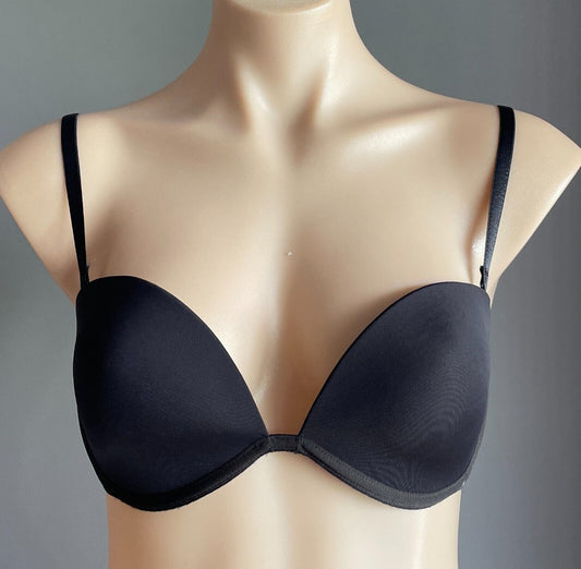 JOANNE LINGERIE Bra 14B Strapless Black Underwire Adjustable Straps Size 14 B