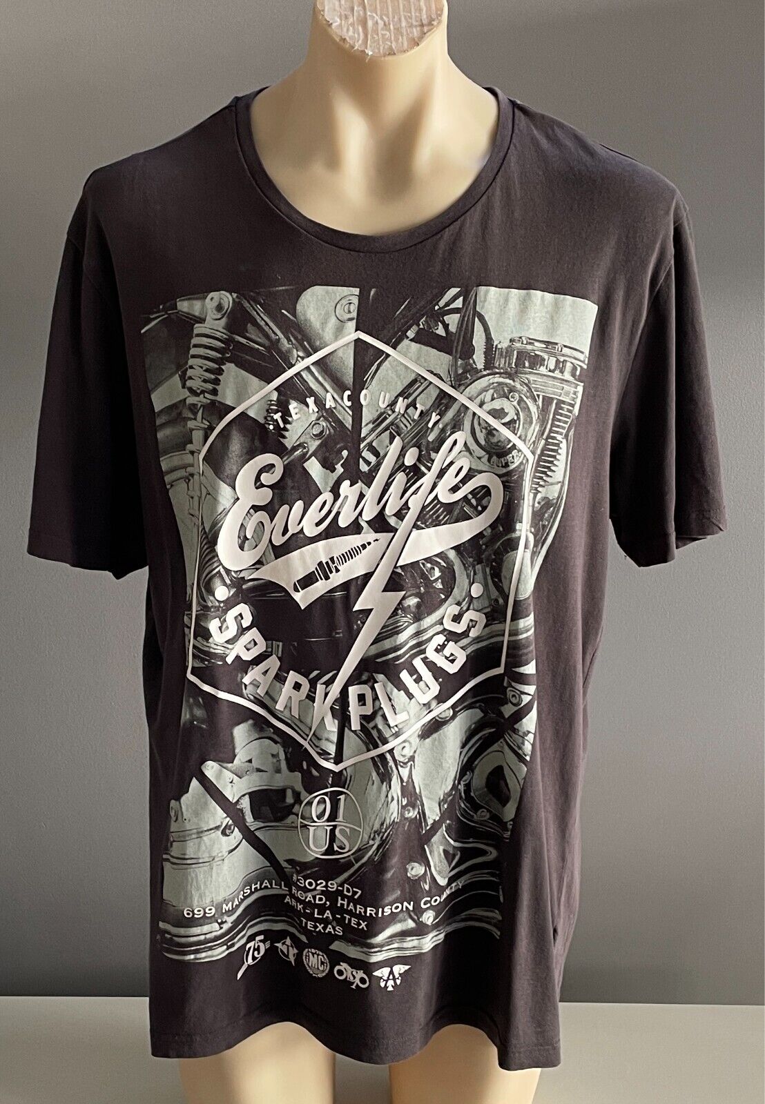 MAYHEM RISING Charcoal Grey T-Shirt Size 4XL Everlife Spark Plugs Graphic NWOT
