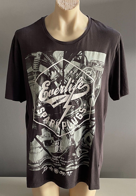 MAYHEM RISING Charcoal Grey T-Shirt Size 4XL Everlife Spark Plugs Graphic NWOT