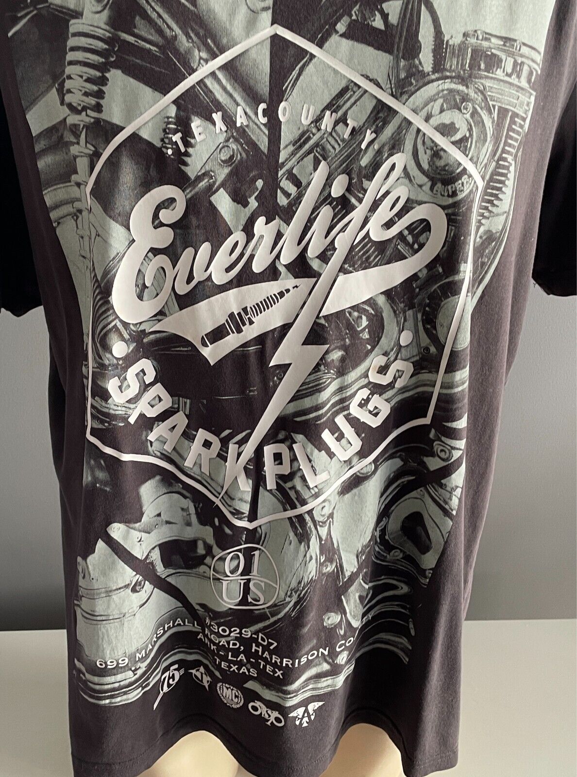 MAYHEM RISING Charcoal Grey T-Shirt Size 4XL Everlife Spark Plugs Graphic NWOT