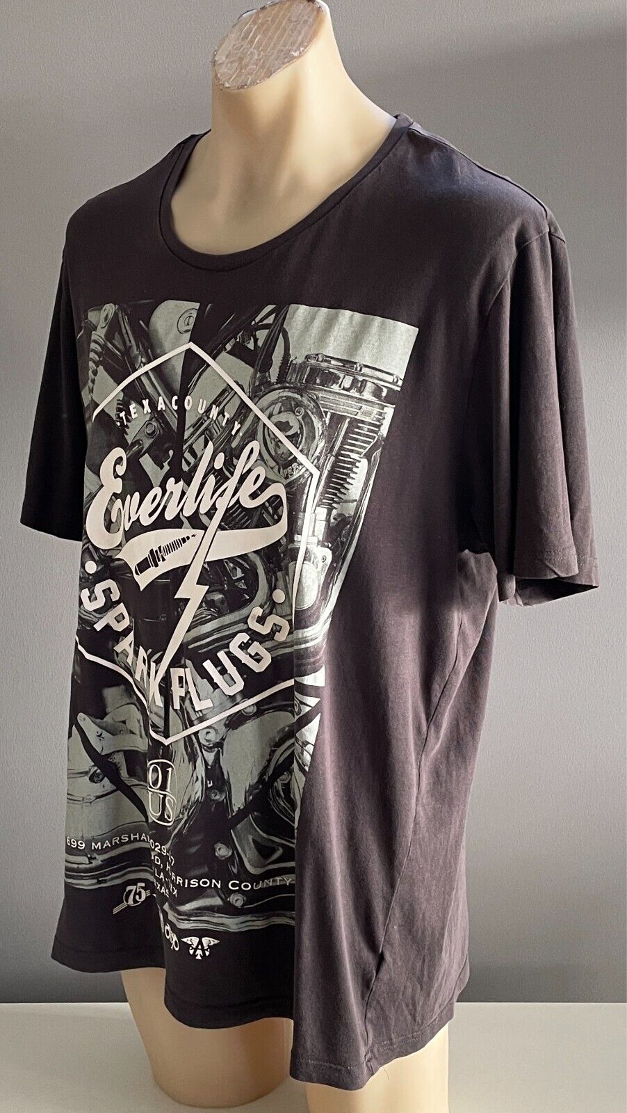 MAYHEM RISING Charcoal Grey T-Shirt Size 4XL Everlife Spark Plugs Graphic NWOT