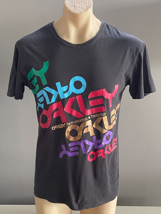 OAKLEY  T-Shirt Vintage Black Thermonuclear Protection Mens  L Multicolour NEW