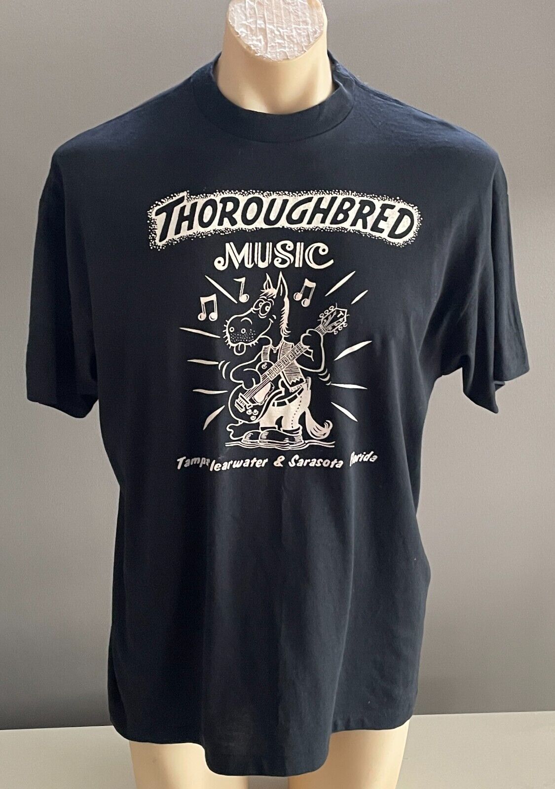 T-Shirt THOROUGHBRED MUSIC Florida Graphic Unisex Black White Print Size XL