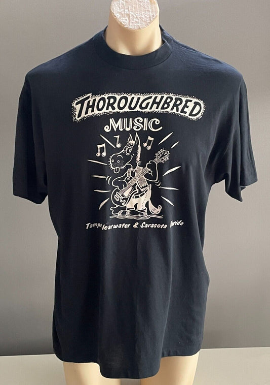 T-Shirt THOROUGHBRED MUSIC Florida Graphic Unisex Black White Print Size XL