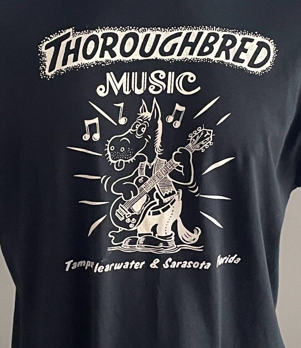 T-Shirt THOROUGHBRED MUSIC Florida Graphic Unisex Black White Print Size XL