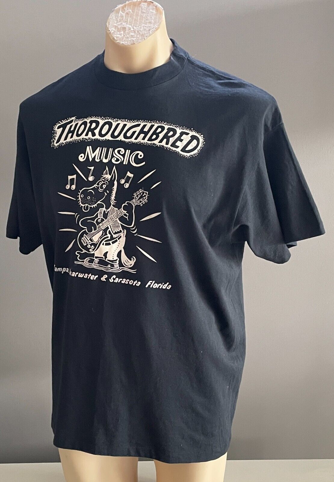 T-Shirt THOROUGHBRED MUSIC Florida Graphic Unisex Black White Print Size XL