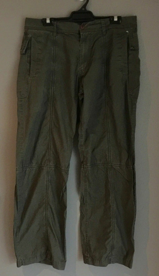 Mens Chinos FCUK JEANS Pants Khaki Military Style Cotton Casual Size 34 Trousers