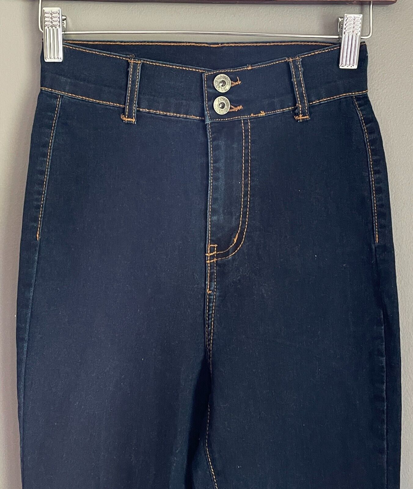 ANGRY RABBIT Dark Blue Denim Jeans Skinny Leg Stretch High Rise Size 25 / 58cm W