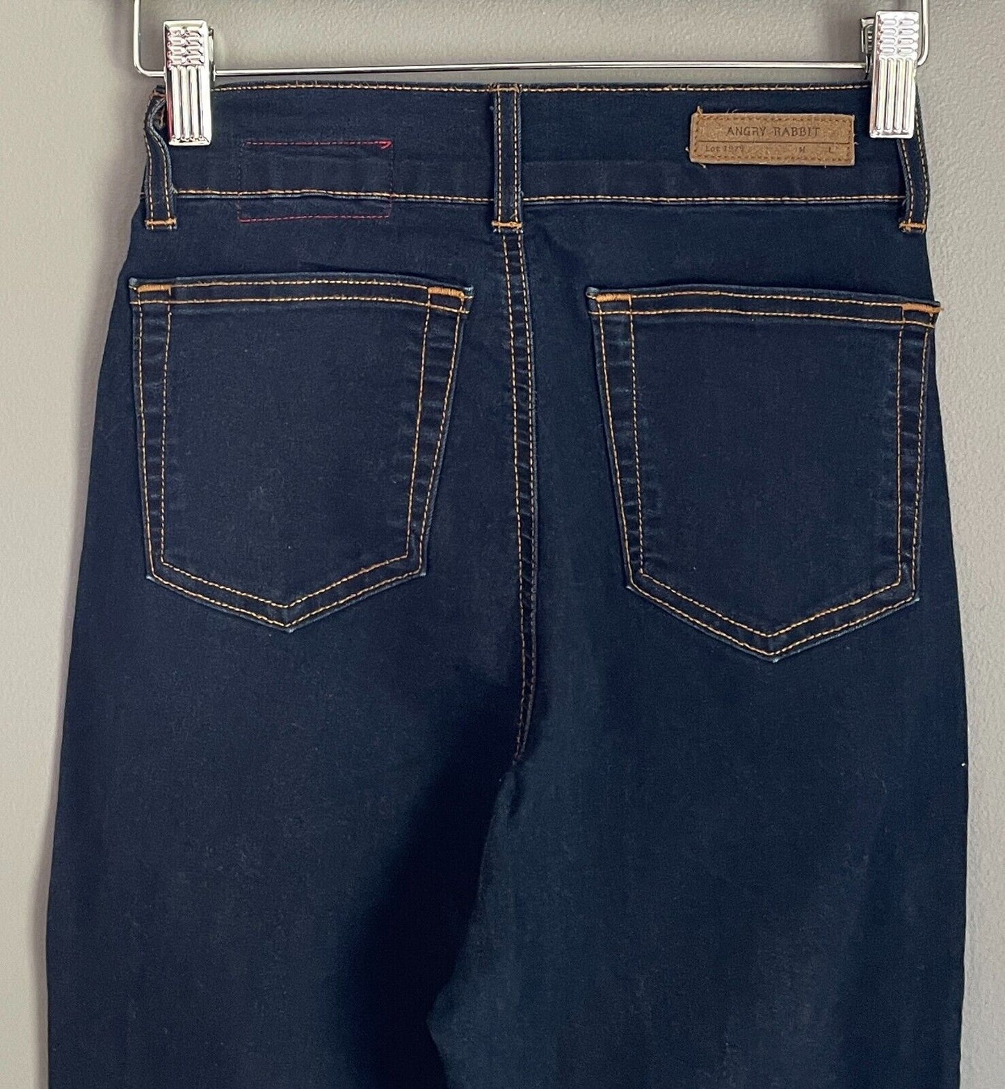 ANGRY RABBIT Dark Blue Denim Jeans Skinny Leg Stretch High Rise Size 25 / 58cm W