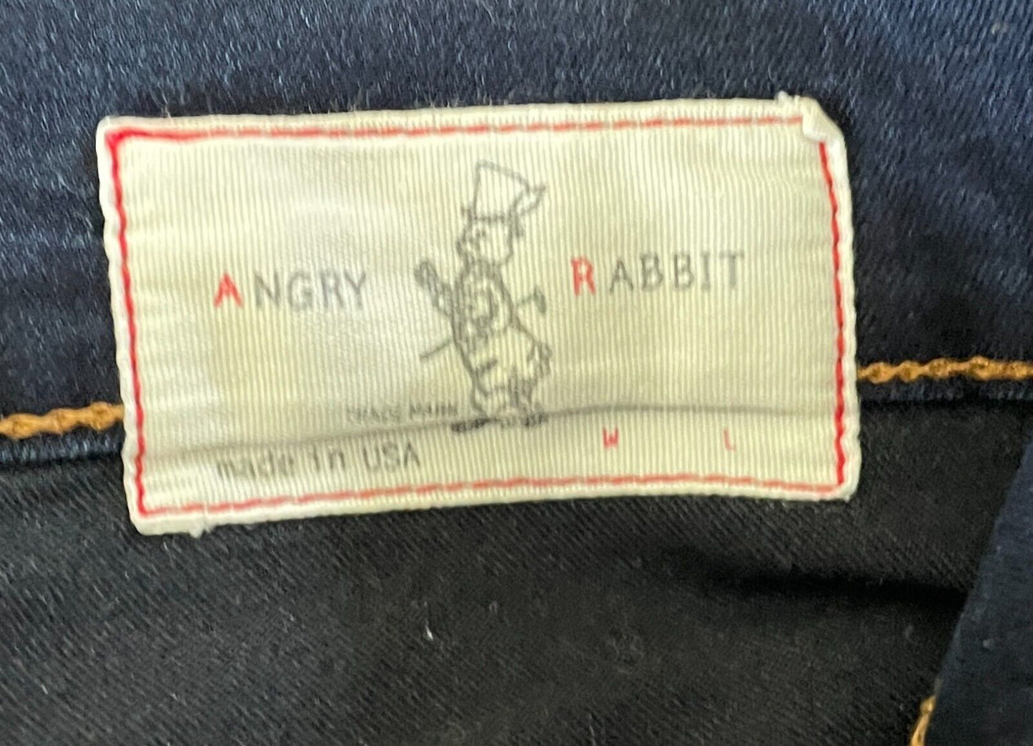 ANGRY RABBIT Dark Blue Denim Jeans Skinny Leg Stretch High Rise Size 25 / 58cm W