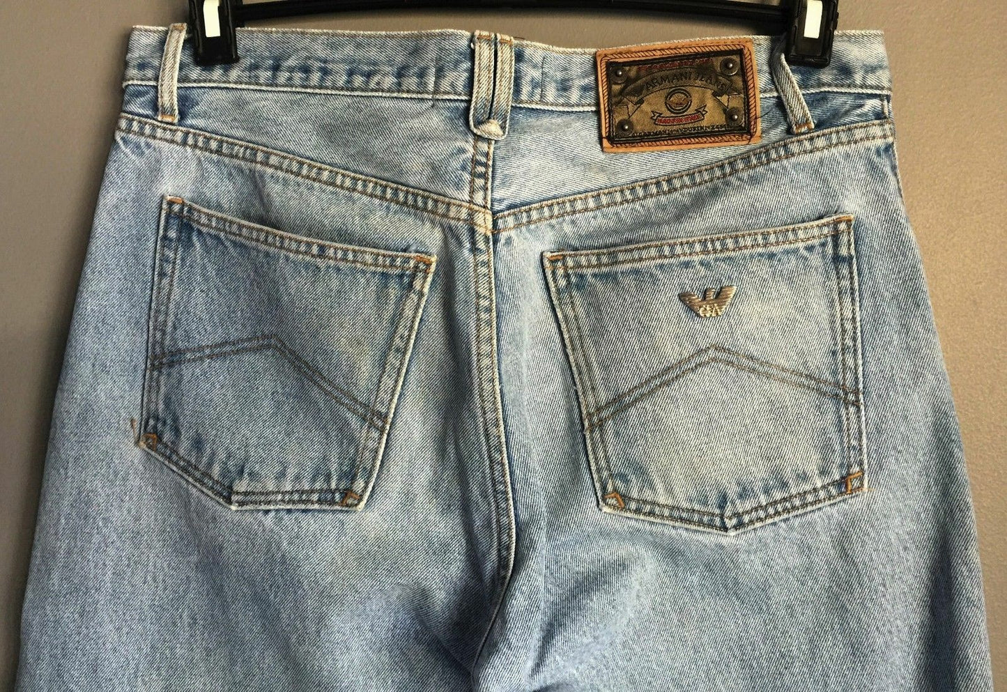 Mens Vintage ARMANI JEANS "True Blue" Faded Denim  Size 34 Lived In