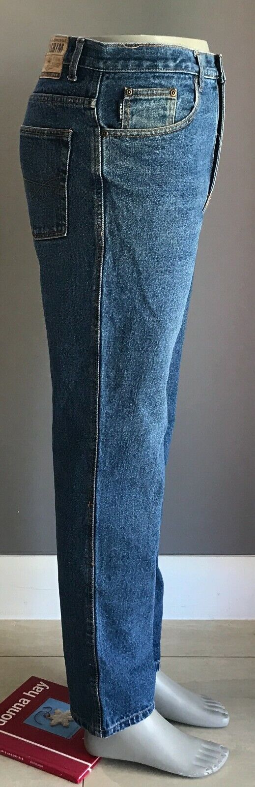 Mens PILGRIM Blue Jeans Denim Straight Leg Full Length Western Jeans Size 34