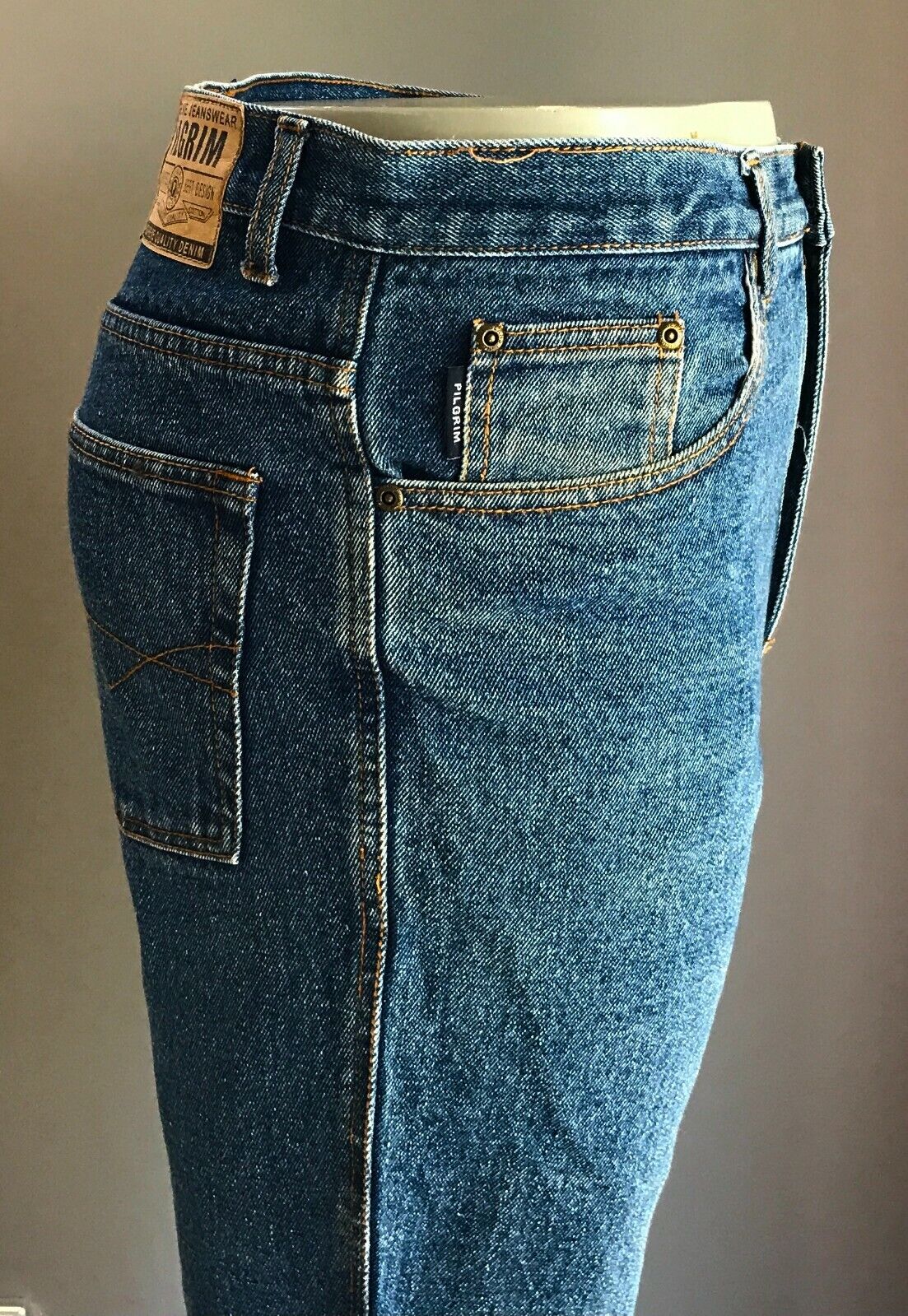 Mens PILGRIM Blue Jeans Denim Straight Leg Full Length Western Jeans Size 34