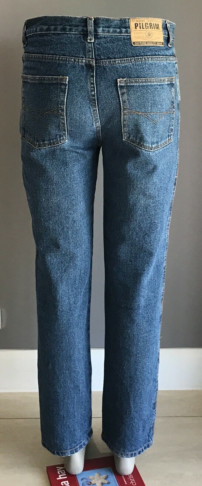 Mens PILGRIM Blue Jeans Denim Straight Leg Full Length Western Jeans Size 34